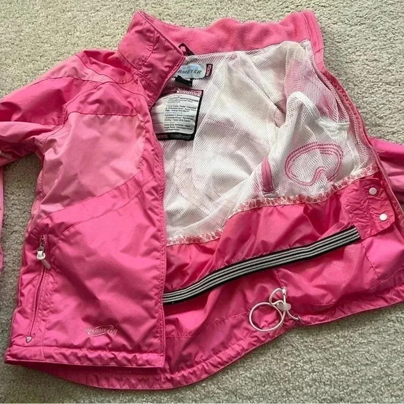 Obermeyer Zenon Shell Waterproof Jacket Coat Pink Juniors Size 14 Kids Snow Ski - Picture 6 of 16